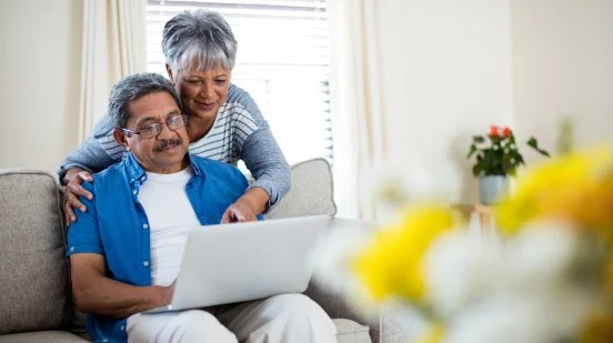 Couple choosing their senior living options